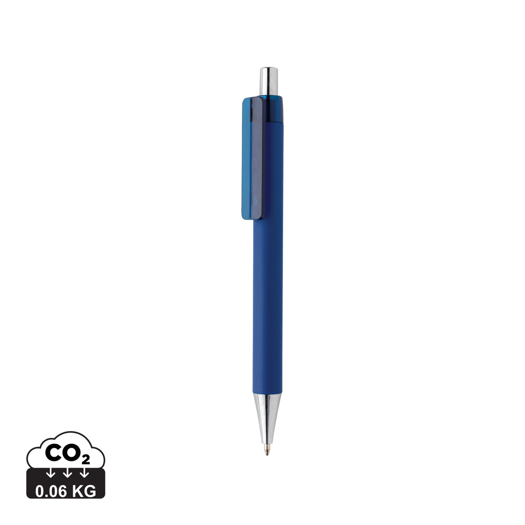Stylo publicitaire finition gomme X8 Bleu marine